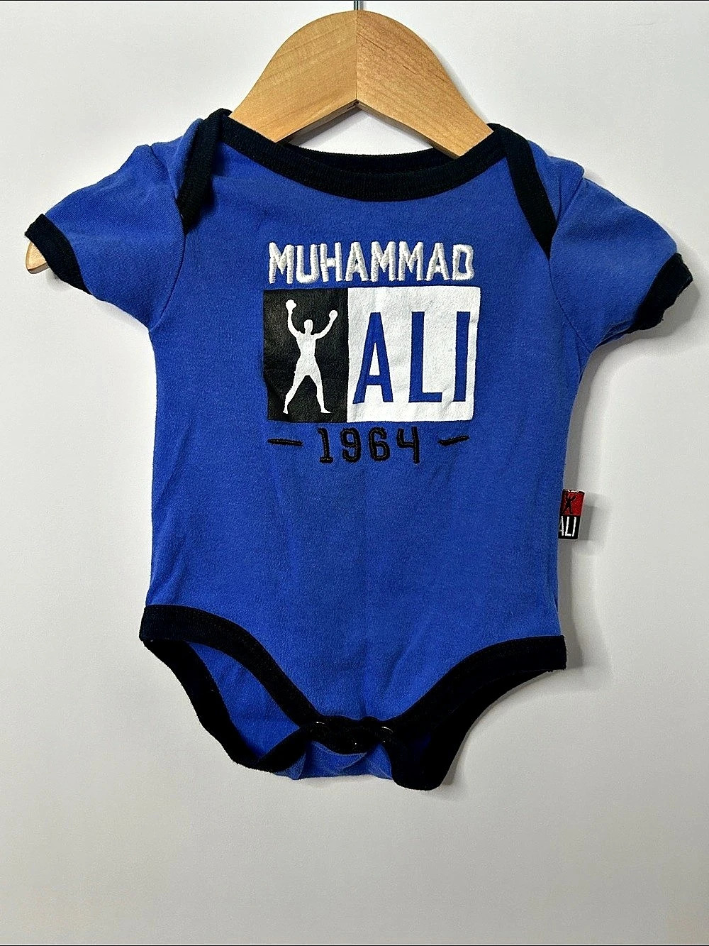 Muhammad Ali 1964 Baby Bodysuit in Blue Baby 6-9M